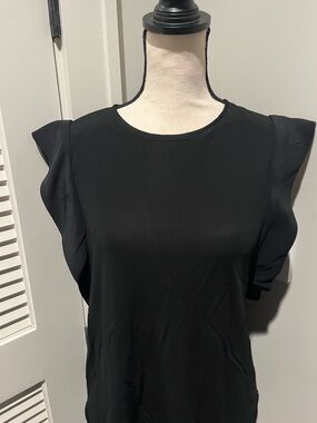 MaxMara Black Ruffle Sleeve Blouse